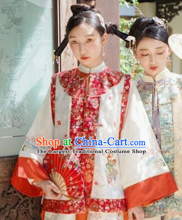 Chinese Traditional Qing Dynasty Embroidered Red Vest National Costume Tang Suit Waistcoat for Women