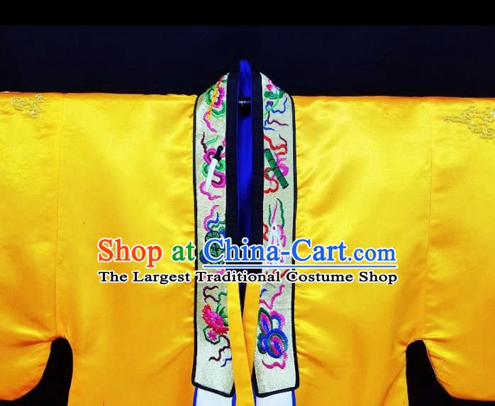 Chinese Ancient Taoist Priest Embroidered Cranes Golden Cassocks Traditional Taoism Vestment Costume