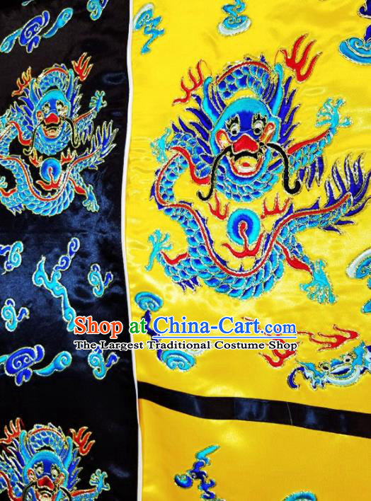Chinese Ancient Taoist Priest Embroidered Dragon Yellow Cassocks Traditional Taoism Vestment Costume