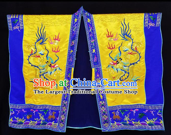 Chinese Ancient Taoist Priest Handmade Embroidered Dragons Golden Cassocks Traditional Taoism Vestment Costume