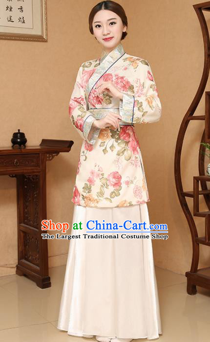 Chinese Traditional Song Dynasty Female Civilian Costume Ancient Farmwife Clothing for Women