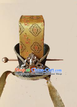 Chinese Ancient Minister Golden Hairdo Crown Traditional Han Dynasty Nobility Childe Headwear for Men