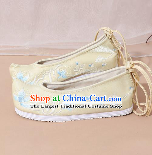 Chinese National Golden Embroidered Shoes Ancient Traditional Princess Shoes Hanfu Shoes for Women