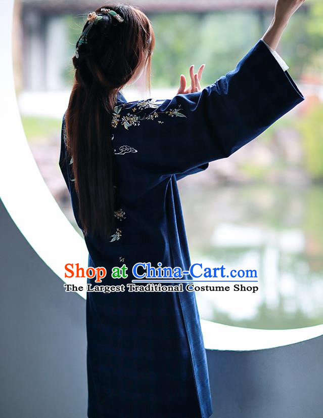 Traditional Chinese Song Dynasty Winter Historical Costumes Ancient Nobility Lady Hanfu Dress for Women