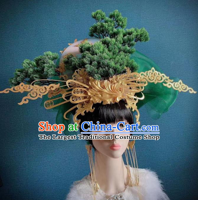 Traditional Chinese Deluxe Pineburst Hair Accessories Halloween Stage Show Headdress for Women