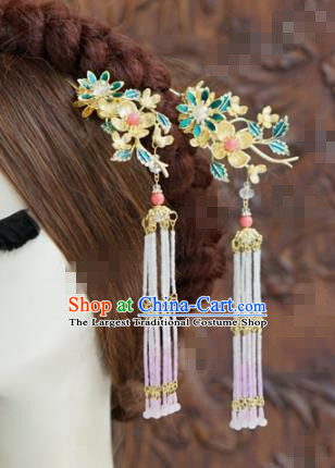 Traditional Chinese Ancient Bride Tassel Hair Clip Hanfu Court Queen Hairpins Handmade Hair Accessories for Women