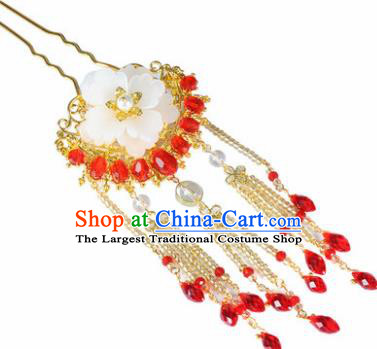 Traditional Chinese Ancient Hanfu Flower Tassel Hair Clip Court Queen Hairpins Handmade Hair Accessories for Women