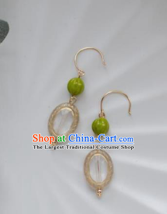 Traditional Chinese Classical Champagne Earrings Handmade Court Ear Accessories for Women