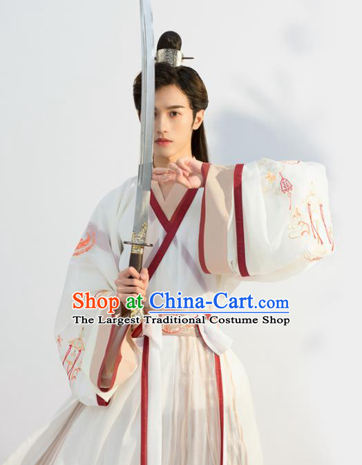 Traditional Chinese Jin Dynasty Royal Prince Replica Costumes Ancient Nobility Childe Hanfu Clothing for Men