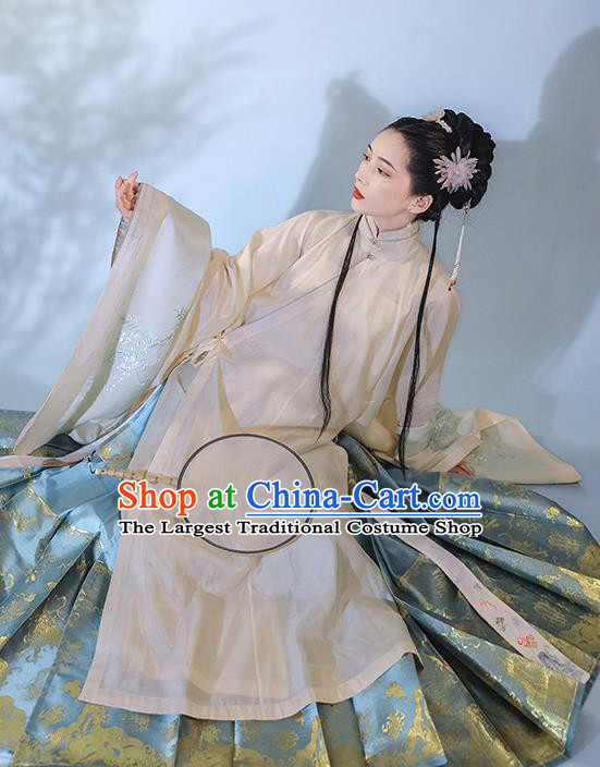 Traditional Chinese Ming Dynasty Imperial Concubine Replica Costumes Ancient Royal Princess Hanfu Dress for Women