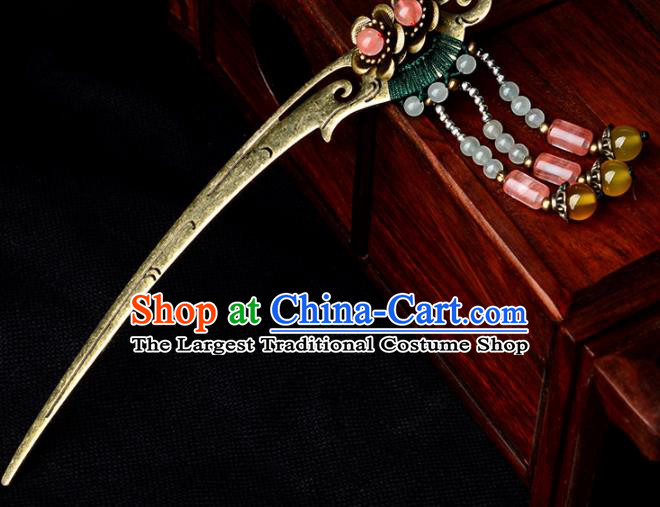 Traditional Chinese Hanfu Brass Hair Clip Ancient Court Princess Hairpins Hair Accessories for Kids
