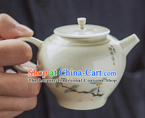 Chinese Classical Hand Made Jingdezhen Shi Teapot Porcelain Ceramics Tea Kettle