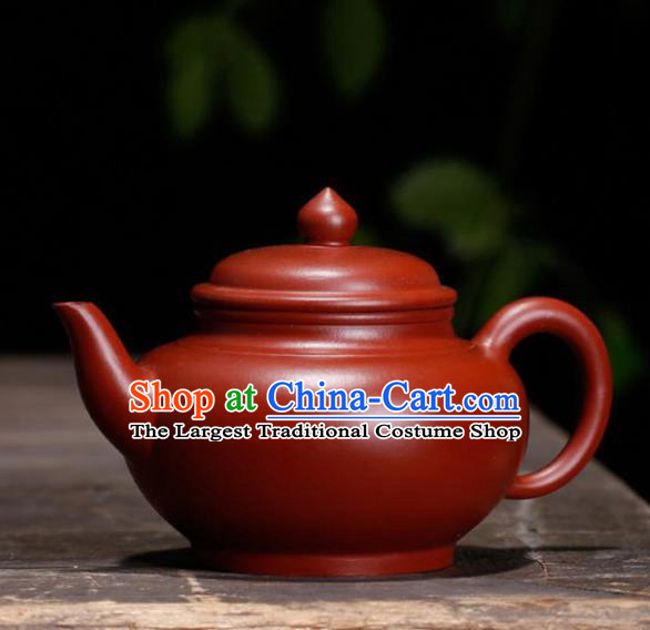 Traditional Chinese Handmade Zisha Teapot Dark Red Clay Pottery Teapot