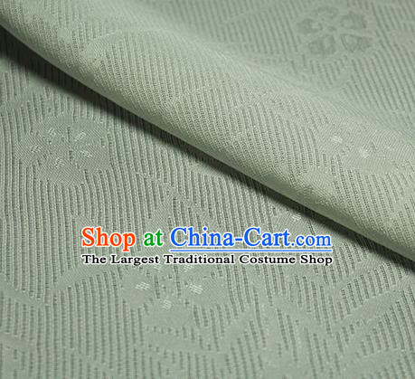 Traditional Chinese Classical Orchid Pattern Light Green Silk Fabric Ancient Hanfu Dress Silk Cloth