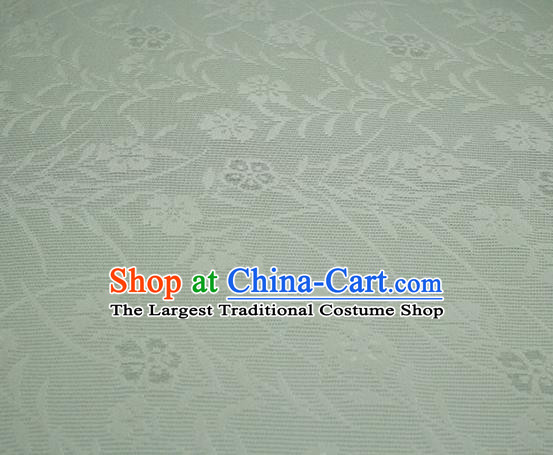 Traditional Chinese Classical Orchid Pattern Light Green Silk Fabric Ancient Hanfu Dress Silk Cloth