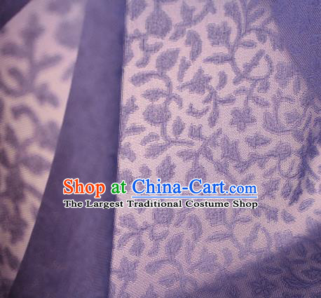 Traditional Chinese Classical Twine Pattern Purple Silk Fabric Ancient Hanfu Dress Silk Cloth