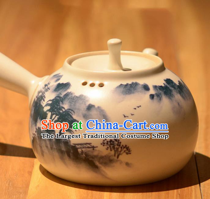 Chinese Classical Hand Painting Jingdezhen Shi Teapot Porcelain Ceramics Tea Kettle