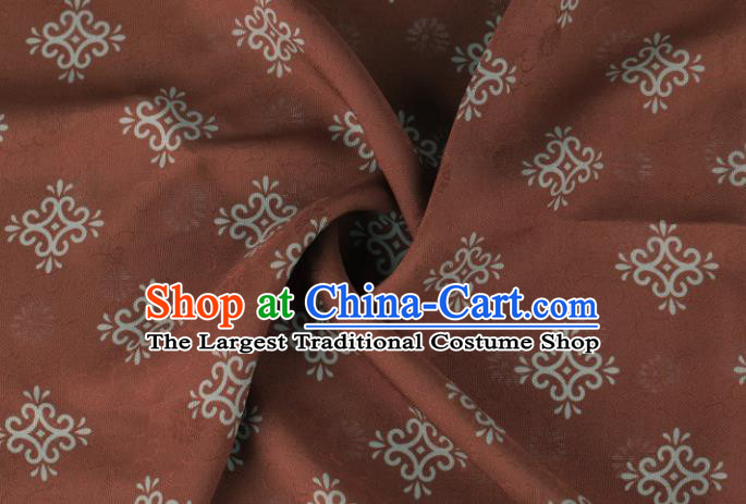 Traditional Chinese Classical Pattern Bronze Silk Fabric Ancient Hanfu Dress Silk Cloth