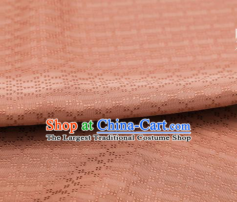Traditional Chinese Classical Rhombus Pattern Orange Silk Fabric Ancient Hanfu Dress Silk Cloth