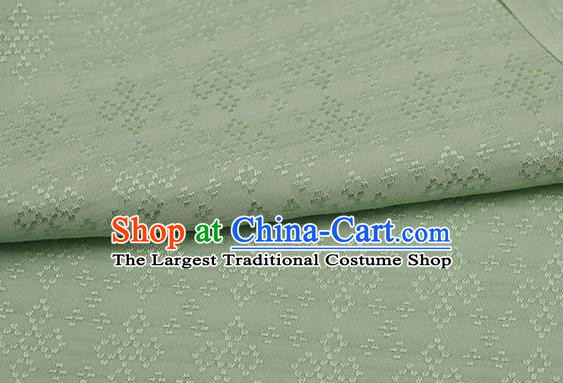 Traditional Chinese Classical Rhombus Pattern Light Green Silk Fabric Ancient Hanfu Dress Silk Cloth