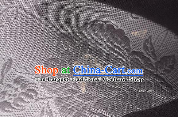 Traditional Chinese Classical Butterfly Pattern Black Silk Fabric Ancient Hanfu Dress Silk Cloth