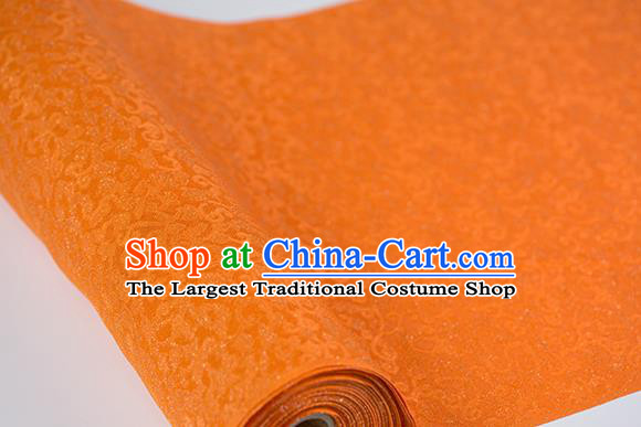 Traditional Chinese Classical Pattern Orange Silk Fabric Ancient Hanfu Dress Silk Cloth