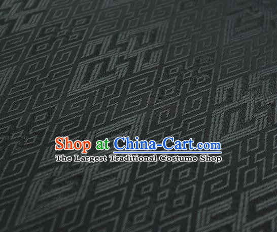 Traditional Chinese Classical Lucky Pattern Black Silk Fabric Ancient Hanfu Dress Silk Cloth