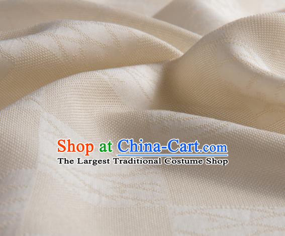 Traditional Chinese Classical Pattern Beige Silk Fabric Ancient Hanfu Dress Silk Cloth