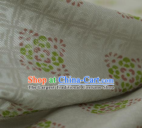 Traditional Chinese Classical Flowers Pattern Grey Silk Fabric Ancient Hanfu Dress Silk Cloth