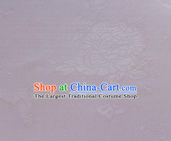 Traditional Chinese Classical Peony Butterfly Pattern Pink Silk Fabric Ancient Hanfu Dress Silk Cloth