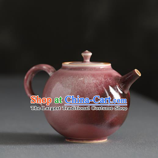 Chinese Classical Handmade Jingdezhen Shi Teapot Porcelain Purple Ceramics Tea Kettle