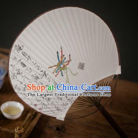 Traditional Chinese Handmade Paper Palace Fans Ink Painting Fans