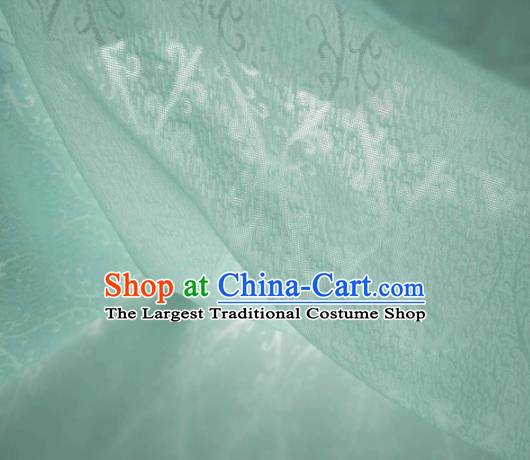Traditional Chinese Classical Cirrus Pattern Design Light Green Silk Fabric Ancient Hanfu Dress Silk Cloth