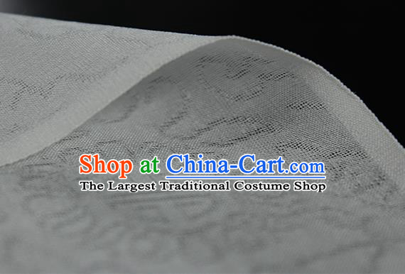 Traditional Chinese Classical Auspicious Pattern Design White Silk Fabric Ancient Hanfu Dress Silk Cloth