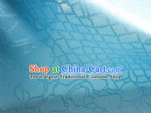 Traditional Chinese Classical Riverstones Pattern Design Light Blue Silk Fabric Ancient Hanfu Dress Silk Cloth