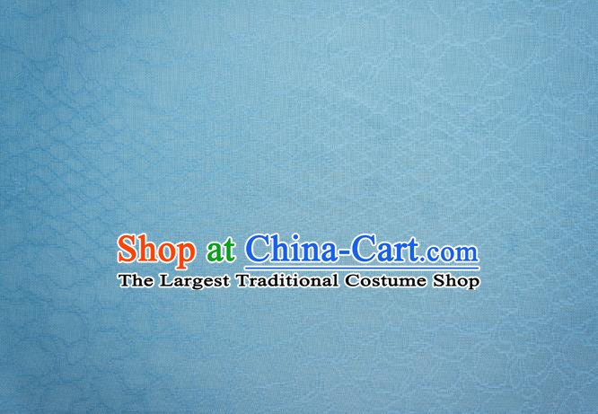 Traditional Chinese Classical Riverstones Pattern Design Light Blue Silk Fabric Ancient Hanfu Dress Silk Cloth