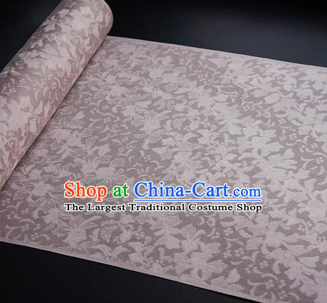 Traditional Chinese Classical Iris Flowers Pattern Design Pink Silk Fabric Ancient Hanfu Dress Silk Cloth