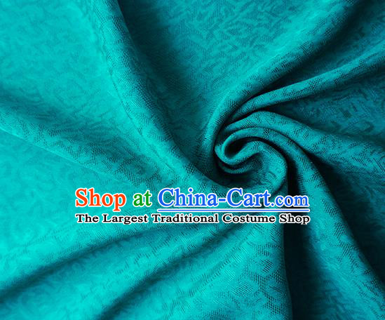 Traditional Chinese Classical Apricot Flowers Pattern Design Green Silk Fabric Ancient Hanfu Dress Silk Cloth