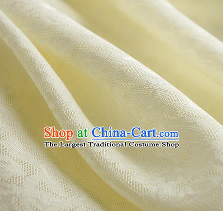 Traditional Chinese Classical Apricot Flowers Pattern Design Light Yellow Silk Fabric Ancient Hanfu Dress Silk Cloth