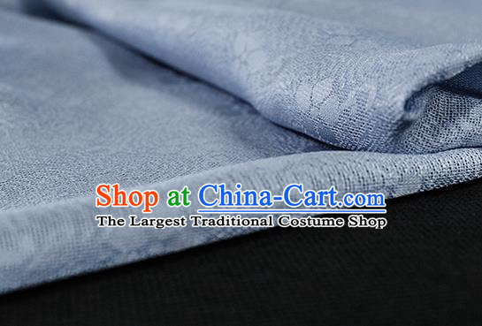Traditional Chinese Light Blue Silk Fabric Classical Plum Blossom Pattern Silk Cloth