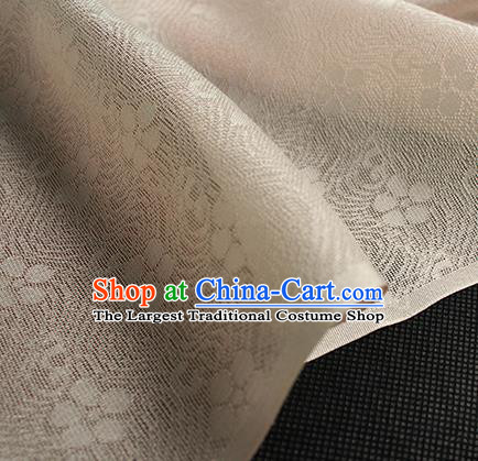 Traditional Chinese Beige Silk Fabric Classical Plum Blossom Pattern Silk Cloth