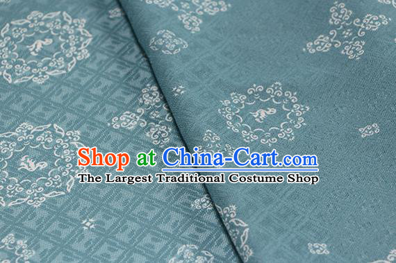 Traditional Chinese Classical Rosette Pattern Peacock Green Silk Fabric Ancient Hanfu Silk Cloth