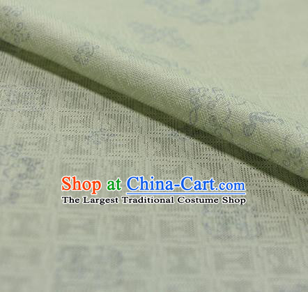 Traditional Chinese Classical Rosette Pattern Light Green Silk Fabric Ancient Hanfu Silk Cloth