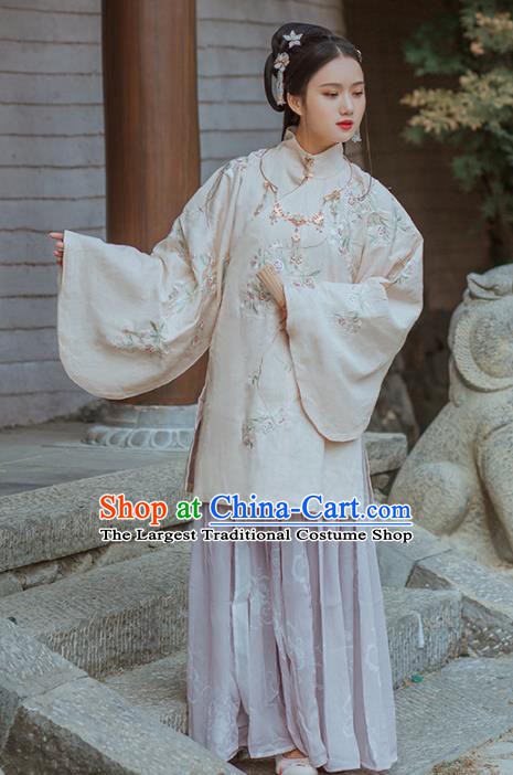 Traditional Chinese Ming Dynasty Nobility Lady Replica Costumes Ancient Royal Princess Purple Hanfu Dress for Women