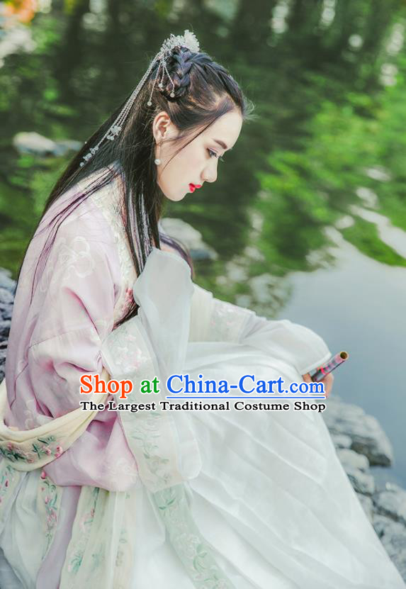 Traditional Chinese Song Dynasty Swordswoman Replica Costumes Ancient Nobility Lady Hanfu Dress for Women