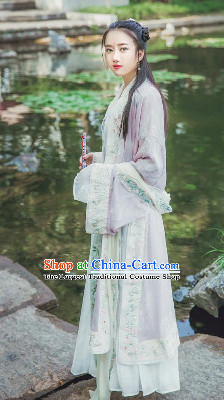 Traditional Chinese Song Dynasty Swordswoman Replica Costumes Ancient Nobility Lady Hanfu Dress for Women