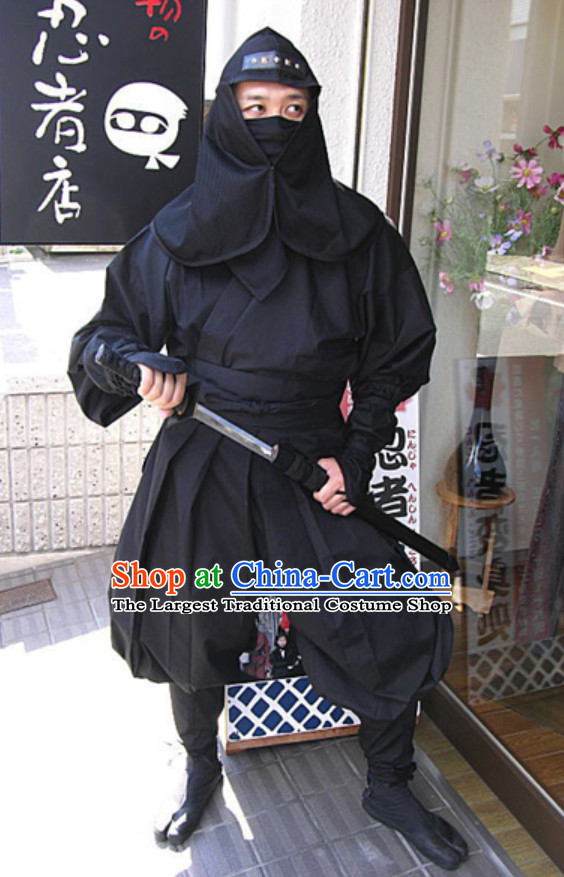 Adult Japan Samurai Black Gold Ninja Costume Cosplay for Men