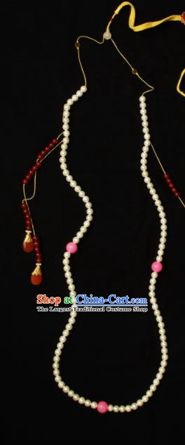 Handmade Chinese Ancient Emperor Necklace Traditional Qing Dynasty Court Beads Accessories for Men