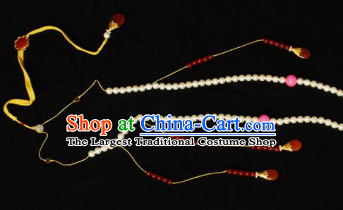 Handmade Chinese Ancient Emperor Necklace Traditional Qing Dynasty Court Beads Accessories for Men