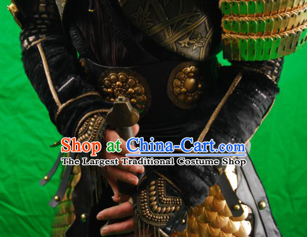 Chinese Ancient Cosplay Female General Armor and Helmet Traditional Han Dynasty Admiral Costumes Complete Set for Women
